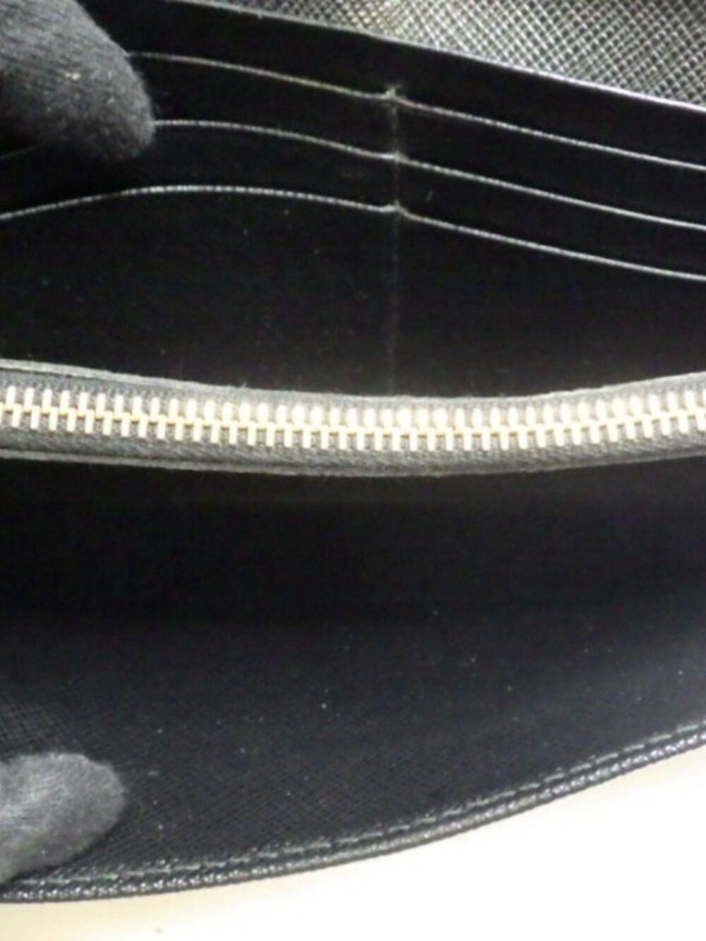 PRADA Saffiano Metal Long Wallet in Black - Picture 9 of 11